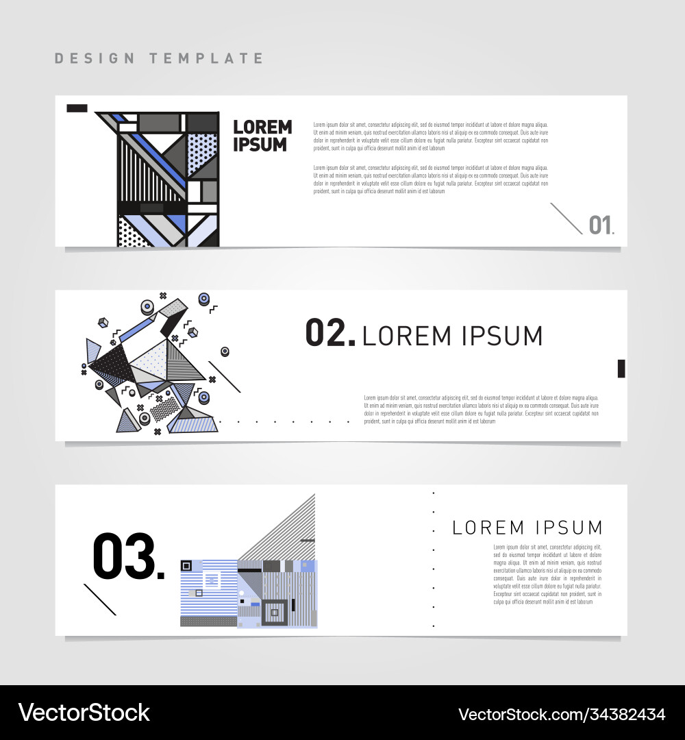 Set abstract banner web design template retro Vector Image