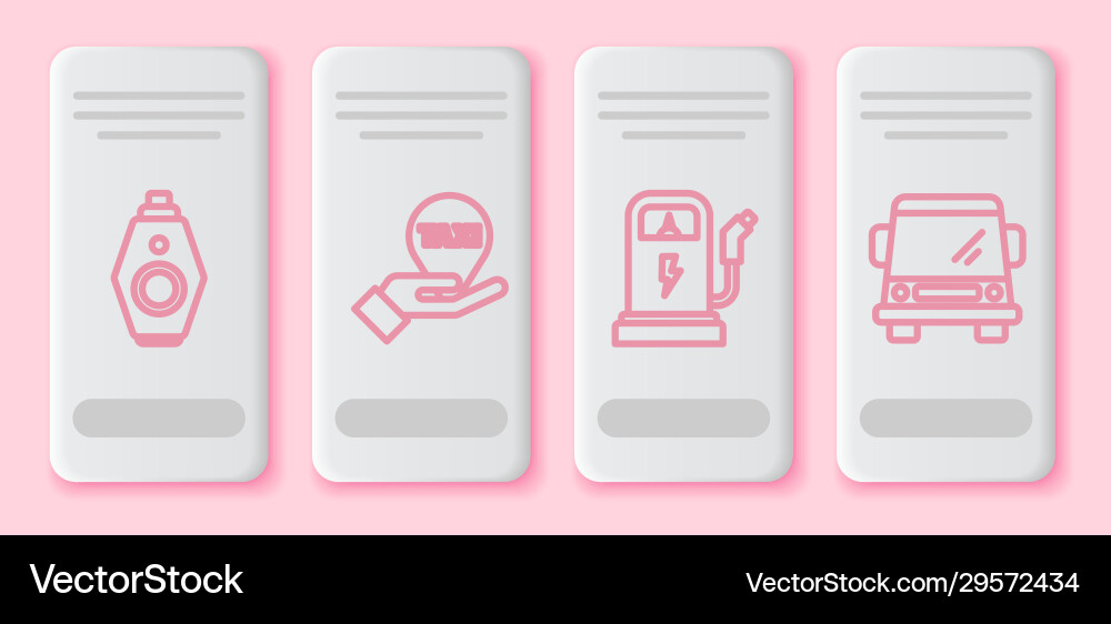 Set line car key with remote hand on map pointer Set line car key with remote hand on map pointer vector image