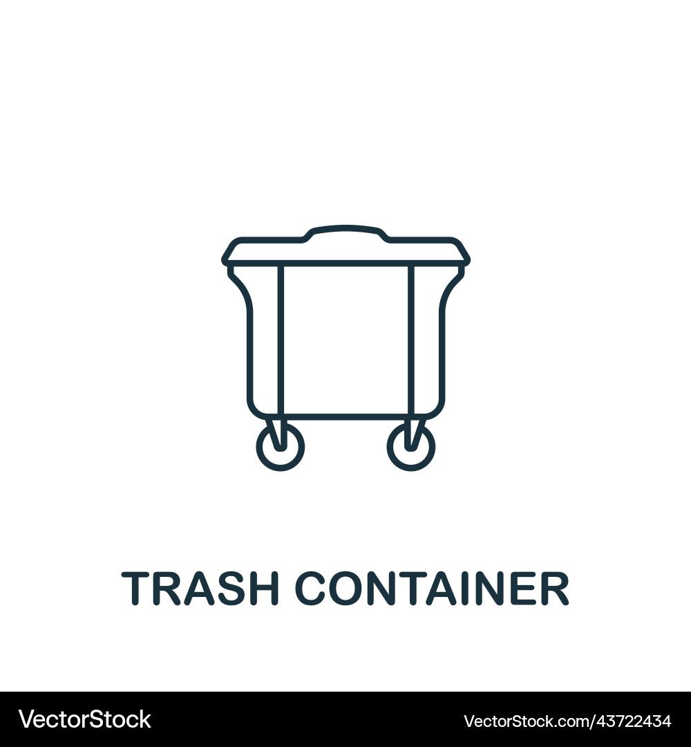 Trash container icon line simple Trash container icon line simple vector image
