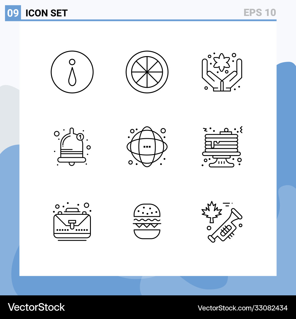 User interface pack 9 basic outlines Vector Image