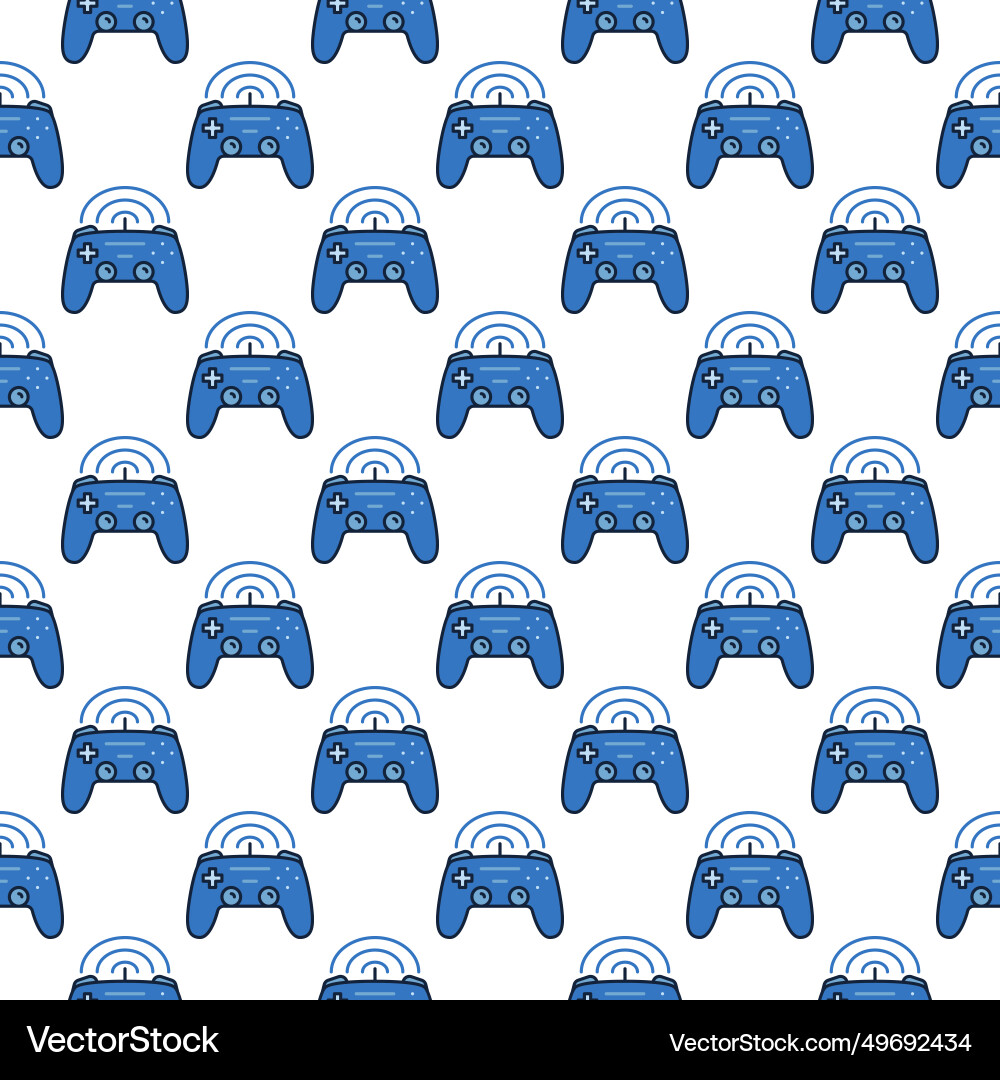 Wireless game controller joypad colored seamless Wireless game controller joypad colored seamless vector image
