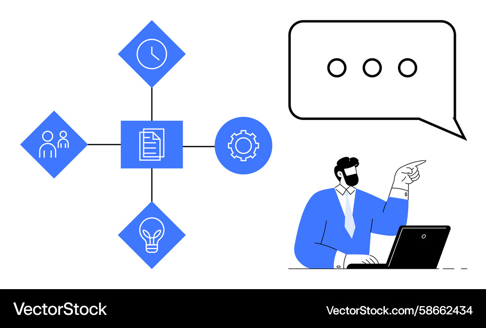 Workflow Explanation & Strategy Vector Image