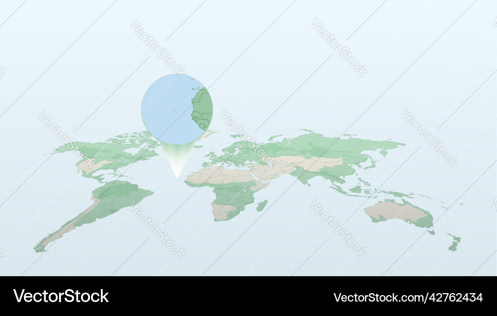 World map in perspective showing the location World map in perspective showing the location Vector Image