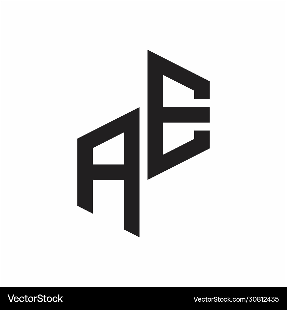 Ae initial letters logo monogram with up to down Vector Image