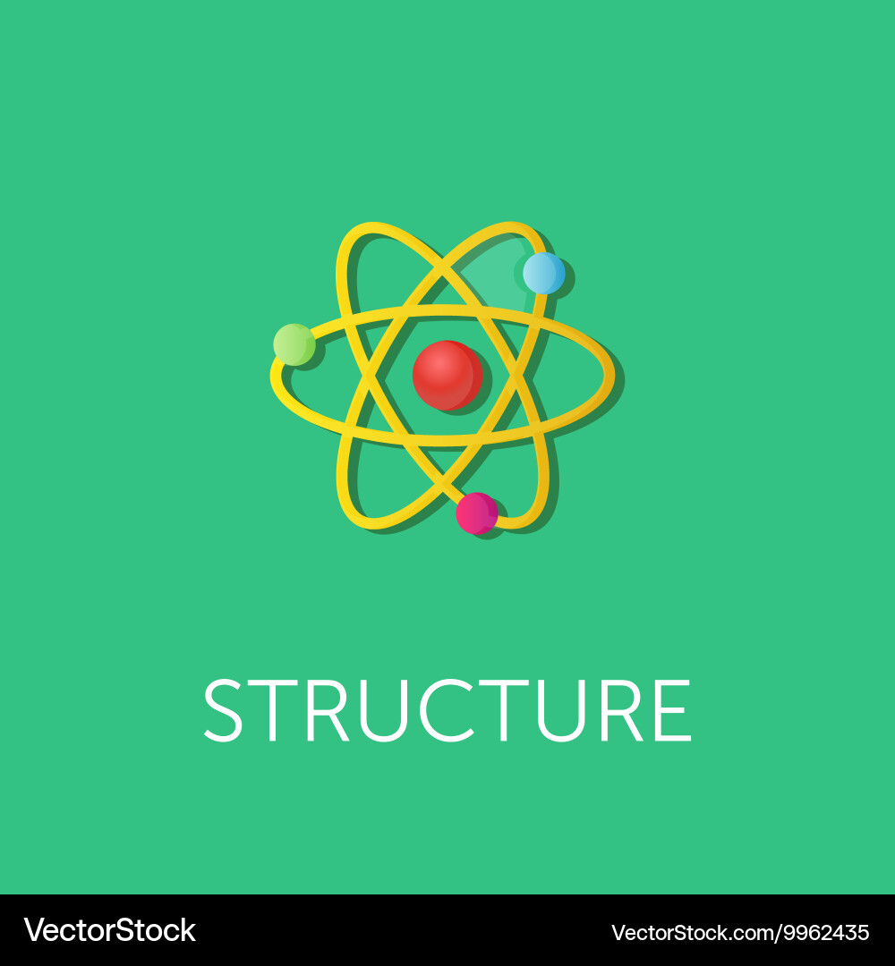 Atom structure flat style Vector Image