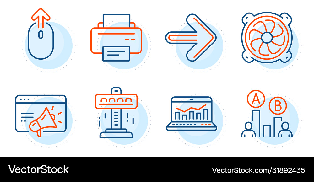 Attraction computer fan and web analytics icons Attraction computer fan and web analytics icons vector image