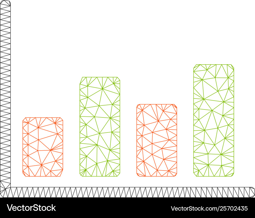 Chart polygonal frame mesh Chart polygonal frame mesh vector image