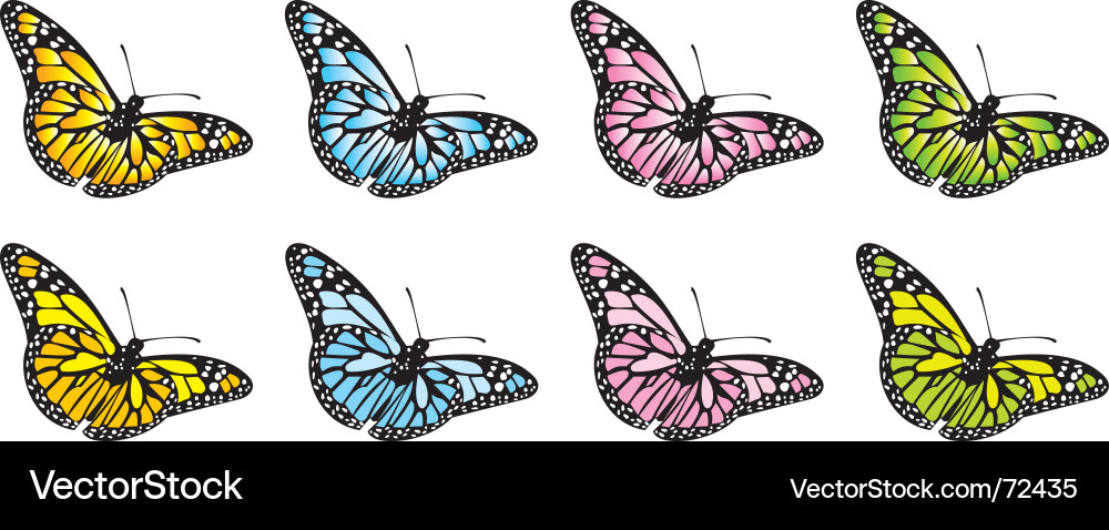 Cute Cartoon Butterflies vector image