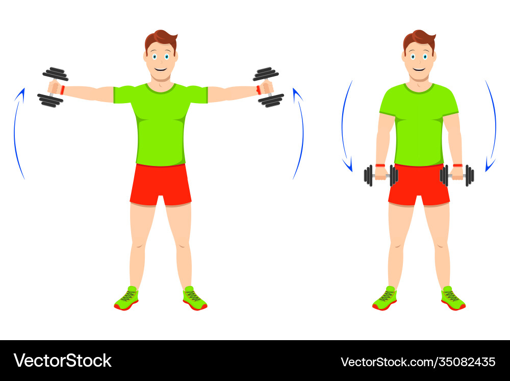 Exercise at home young handsome guy doing Exercise at home young handsome guy doing vector image