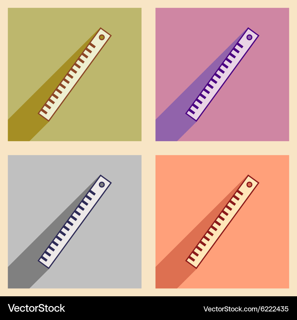 Flat with shadow concept and mobile application vector image