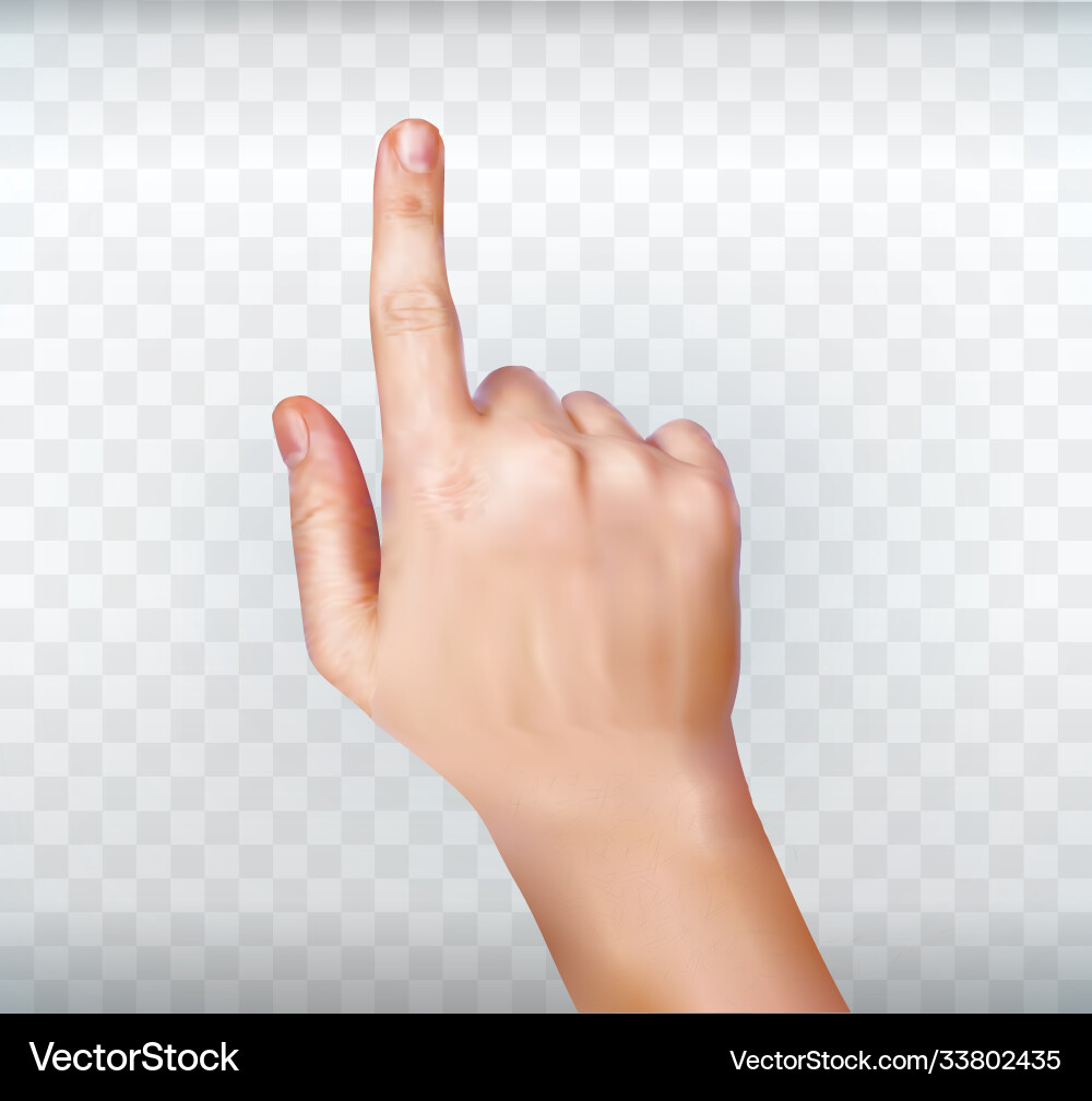 Hand simulating pressing a button man Hand simulating pressing a button man vector image