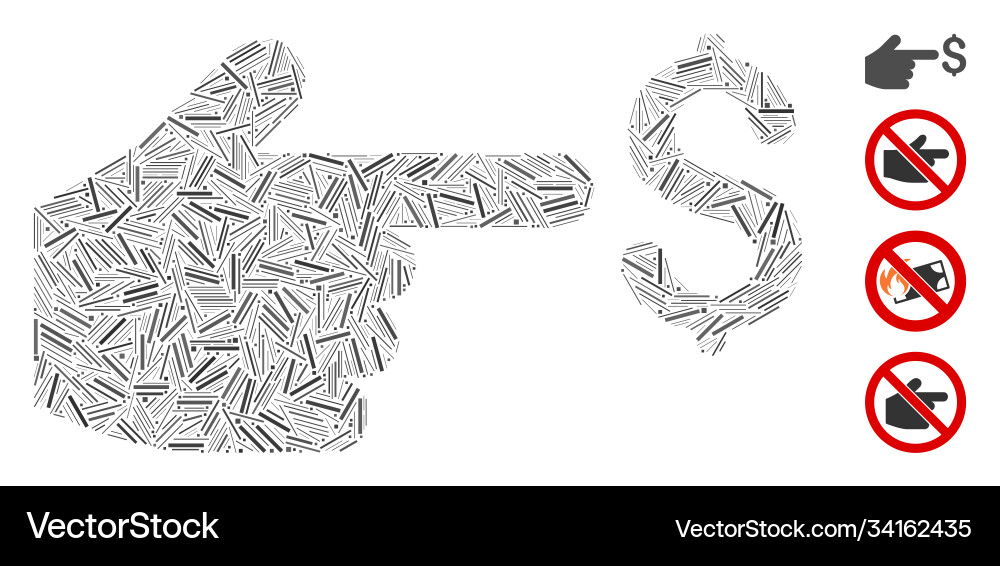 Hatch dollar index icon mosaic Hatch dollar index icon mosaic vector image