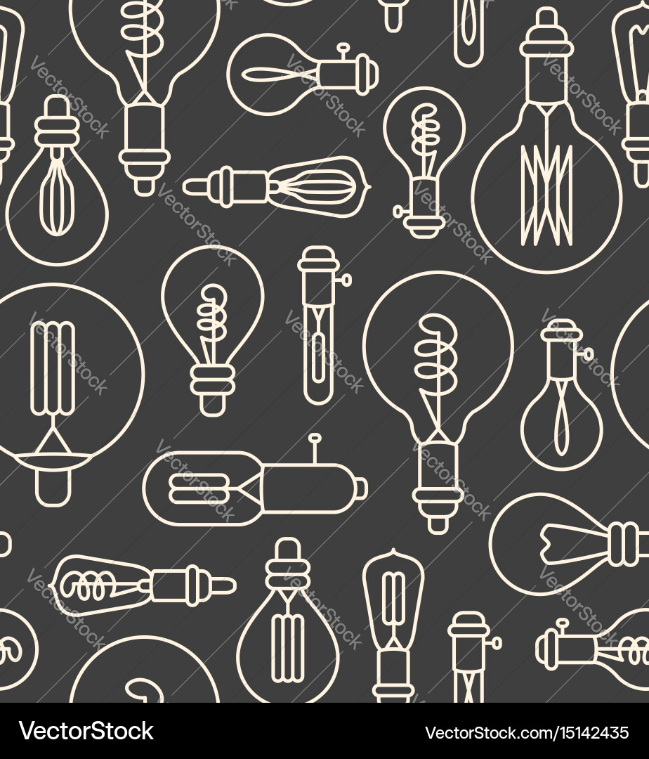 Linear Lightbulb Pattern vector image