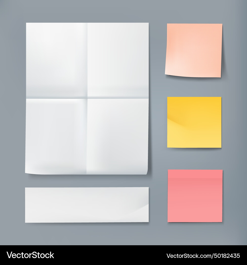Note sheet notebook page folded reminder sticky Note sheet notebook page folded reminder sticky vector image