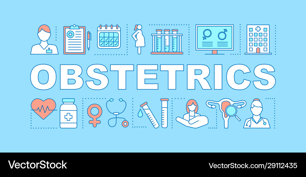 Obstetrics word concepts banner Obstetrics word concepts banner vector image