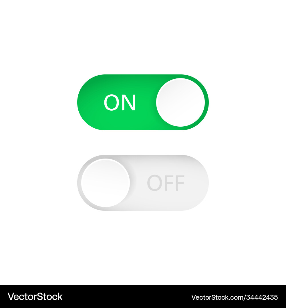 On and off toggle switch buttons vector image