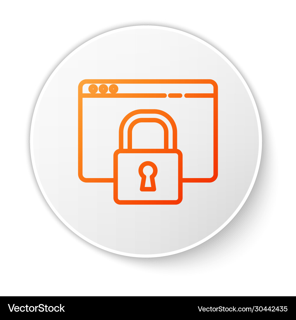 Orange line secure your site with https ssl icon Orange line secure your site with https ssl icon vector image