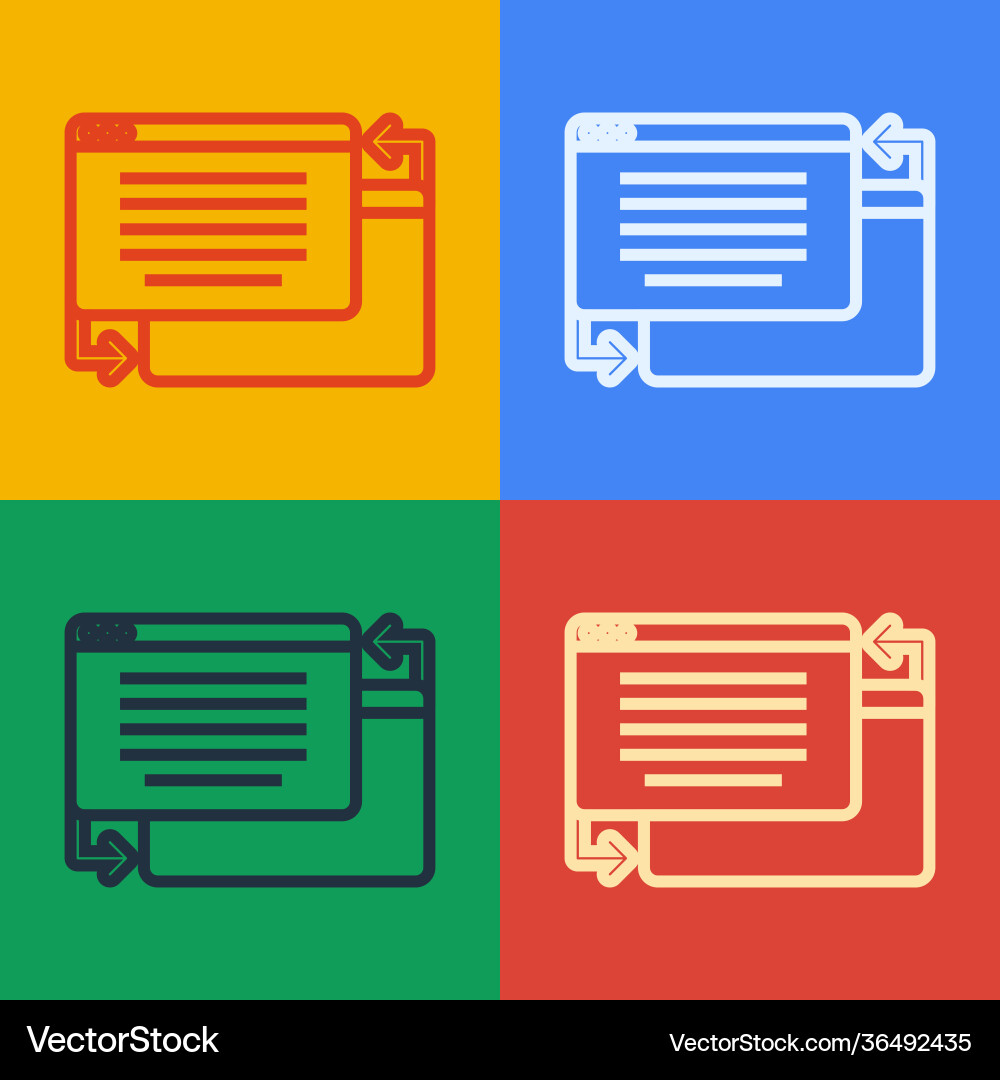 Pop art line ui or ux design icon isolated Pop art line ui or ux design icon isolated Vector Image