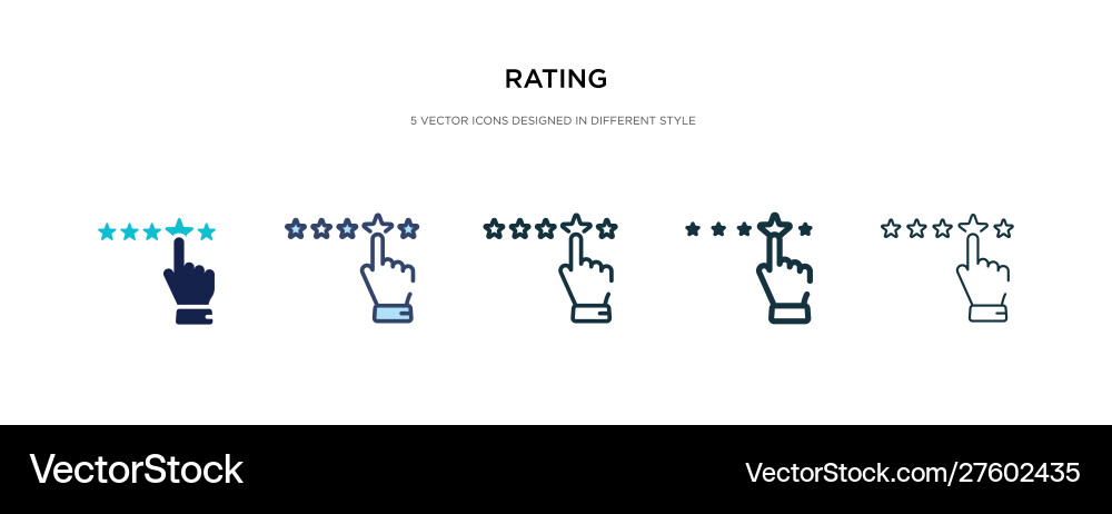 Rating icon in different style two colored Rating icon in different style two colored vector image