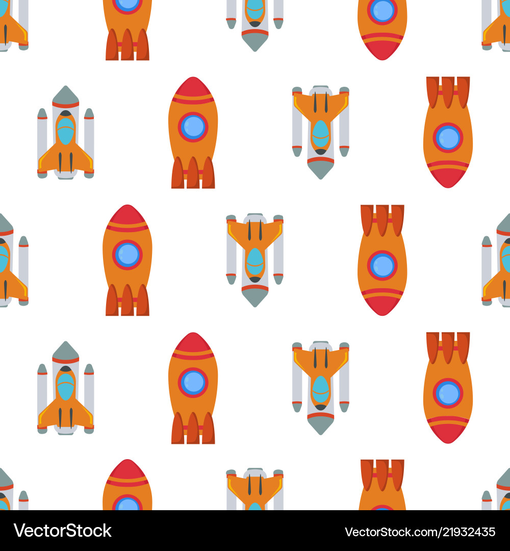 Seamless pattern with space rocket Seamless pattern with space rocket vector image