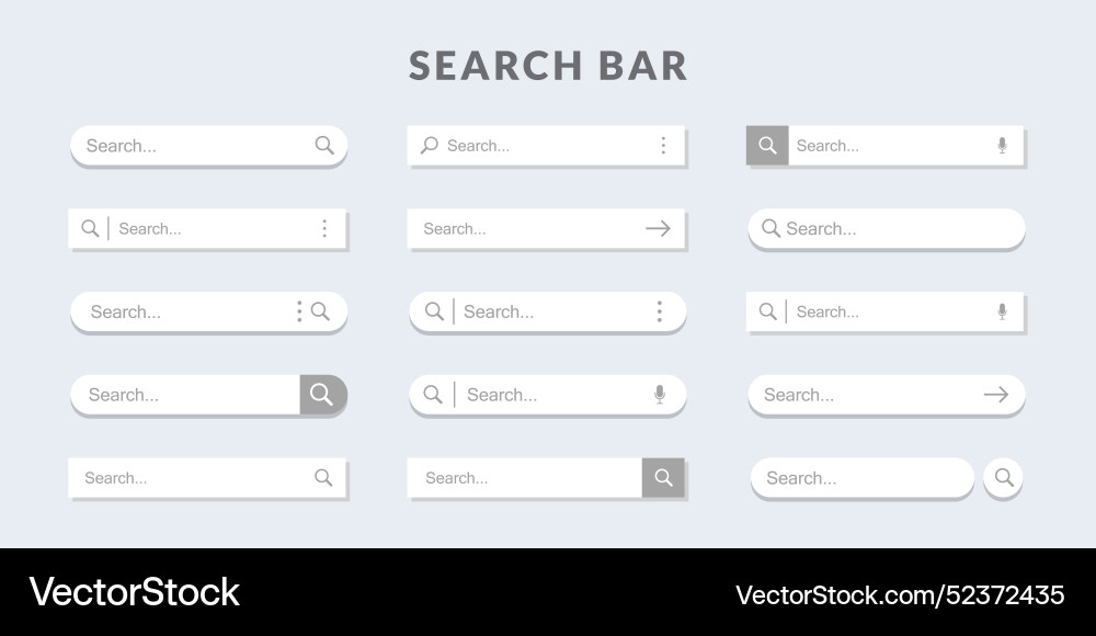 Search bar element design or boxes ui Search bar element design or boxes ui vector image