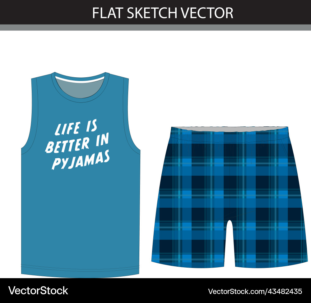 Short pyjamas set file vector image
