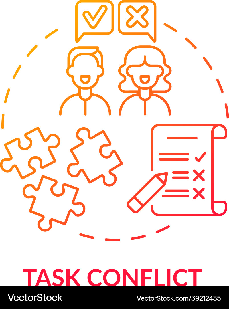 Task conflict red gradient concept icon Task conflict red gradient concept icon vector image