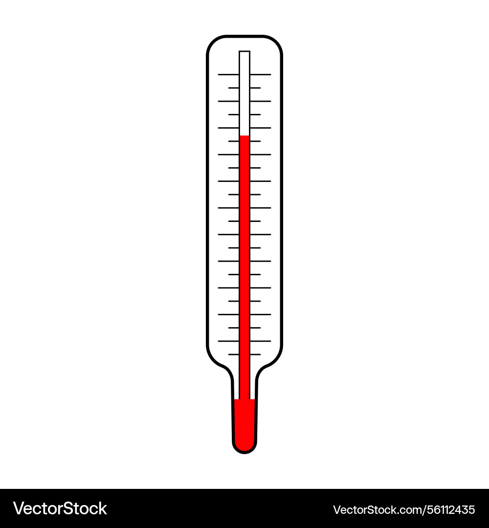 Thermometer with rising red mercury indicator Vector Image