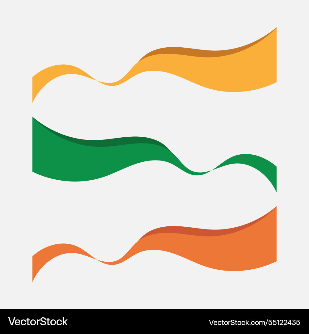 Unique abstract shapes design three color Vector Image