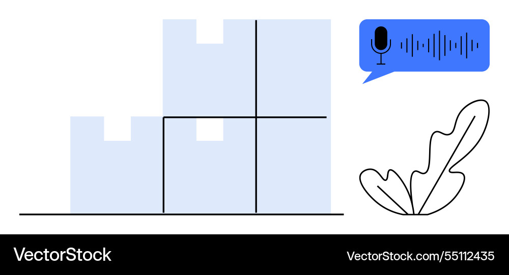 Warehouse automation with voice command Warehouse automation with voice command vector image