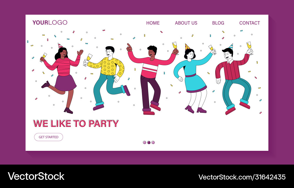 We like to party invitation or card design We like to party invitation or card design vector image