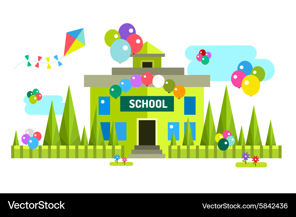 Back to school background building Royalty Free Vector Image