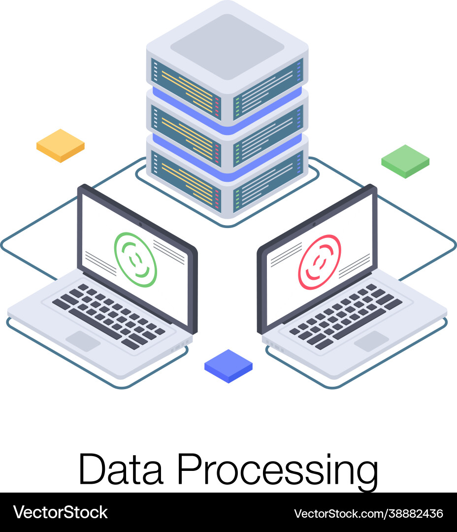 Big data processing vector image