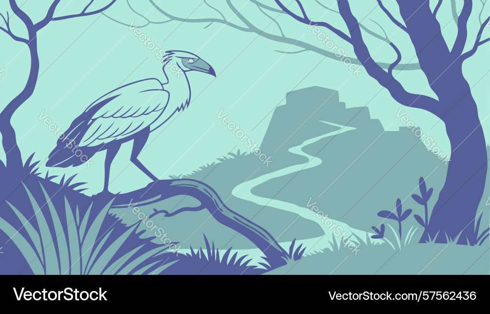 Bird on path gentle encounter in nature design Vector Image