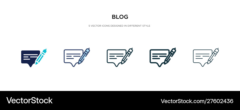 Blog icon in different style two colored Blog icon in different style two colored vector image