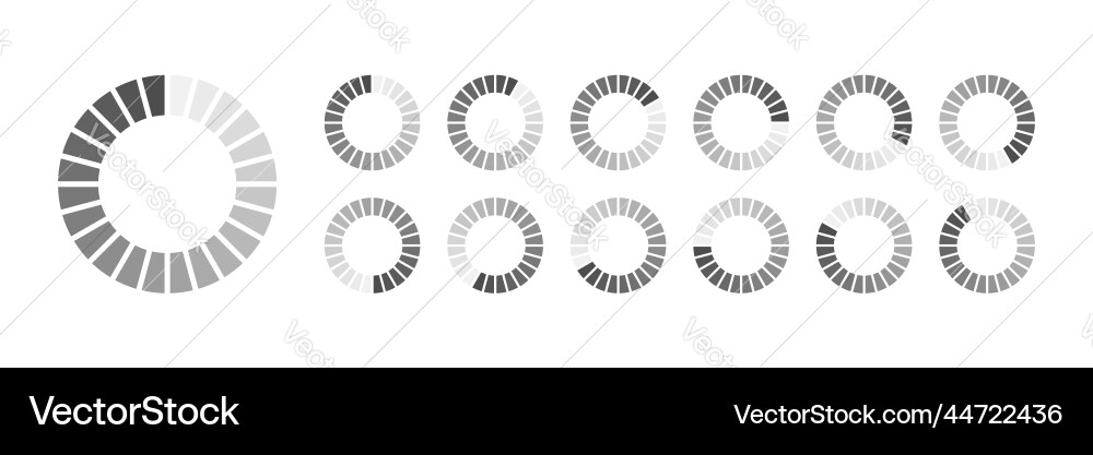 Circular loading buffering icons Circular loading buffering icons vector image