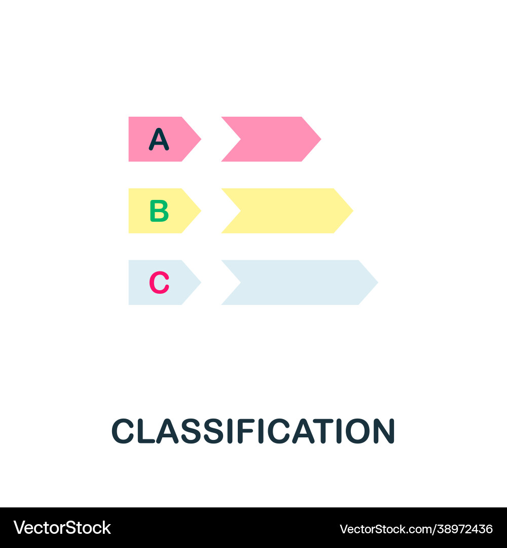 Classification icon flat sign element from data Vector Image