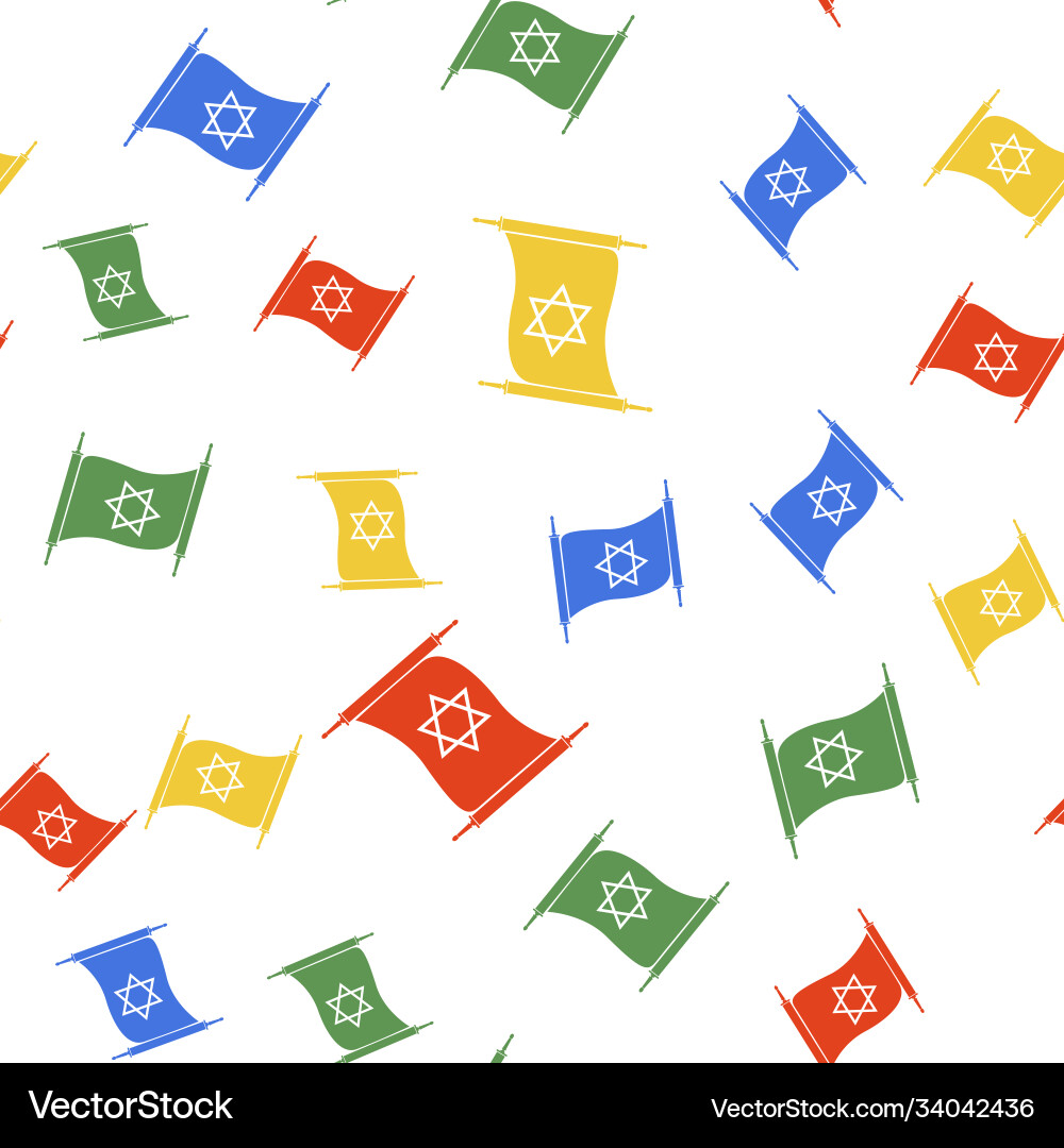 Color torah scroll icon isolated seamless pattern Color torah scroll icon isolated seamless pattern vector image