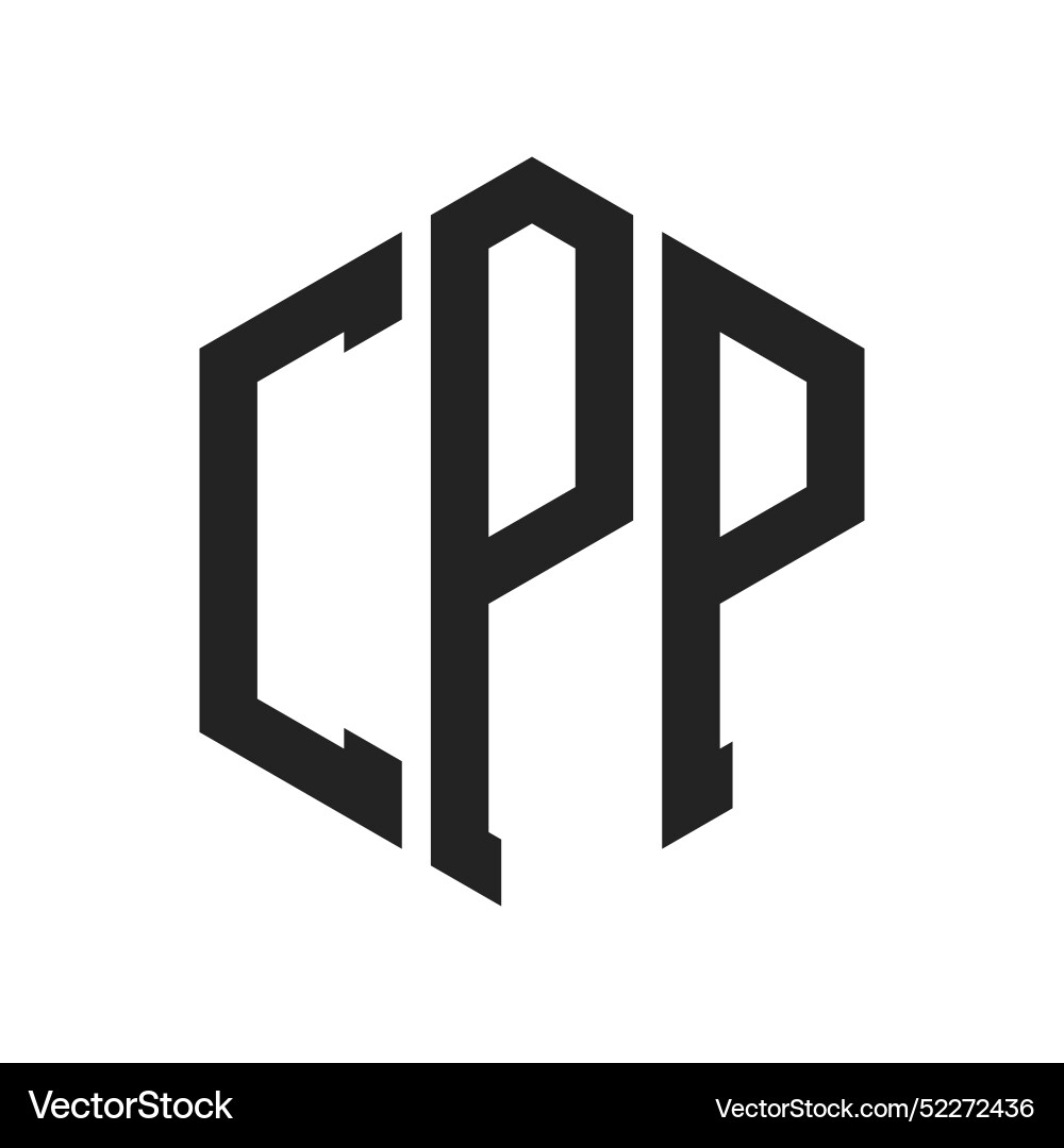 Cpp logo design initial letter monogram Vector Image