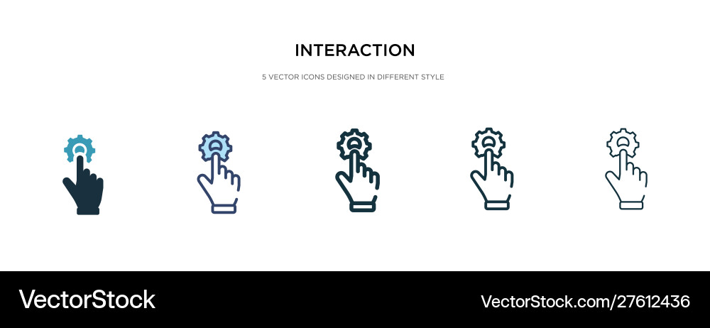 Interaction icon in different style two colored Interaction icon in different style two colored vector image