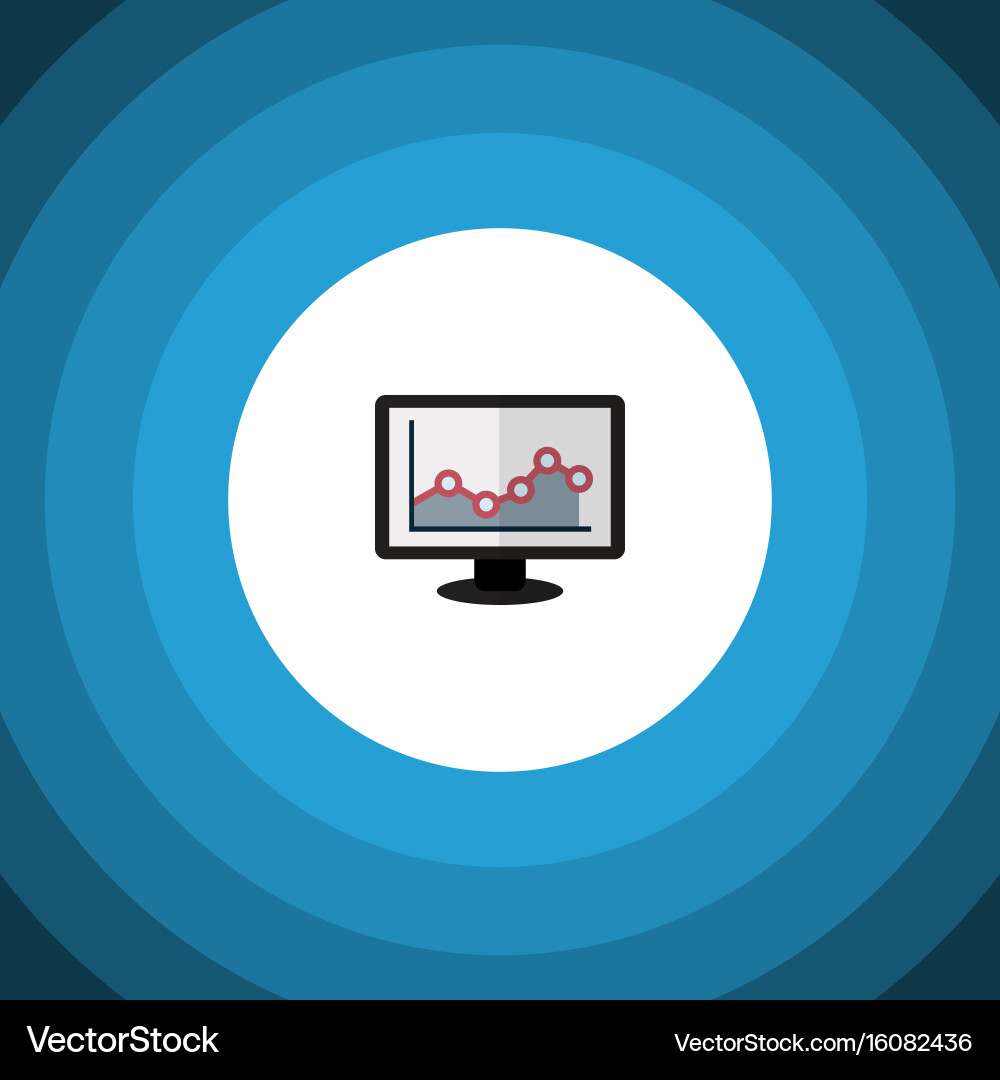 Isolated graph flat icon chart element can vector image
