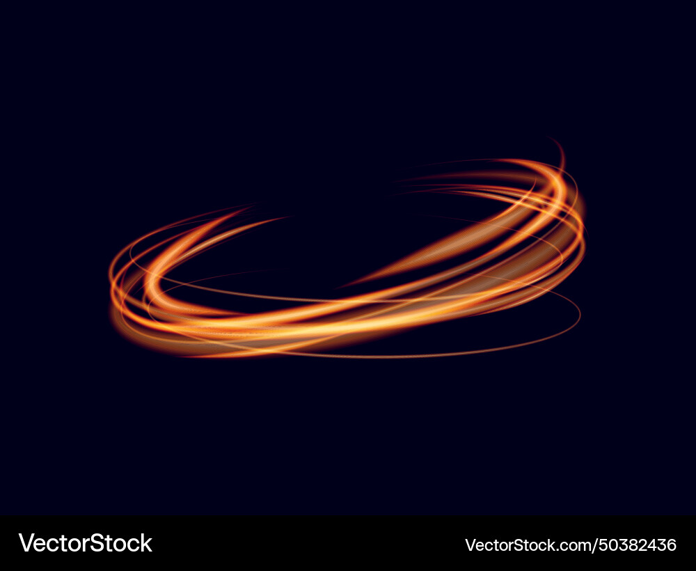 Magical light effect rotating luminous ellipses vector image