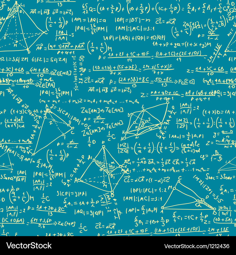 Maths Seamless Pattern - Equations & Formulas vector image