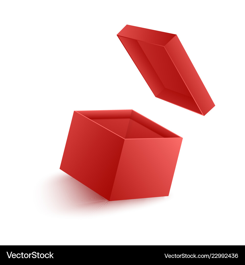 Open empty red paper box Open empty red paper box Vector Image