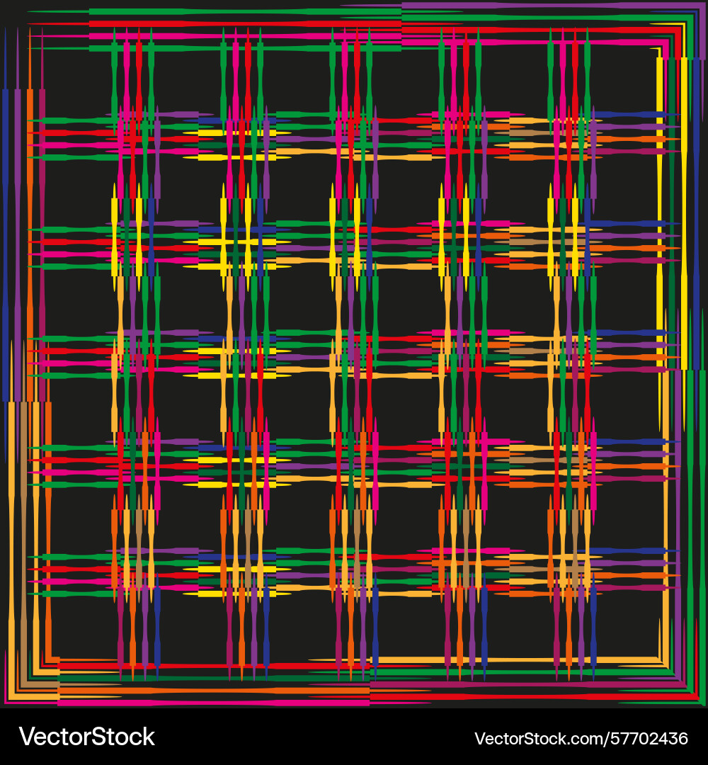 Rainbow grid pattern color square neon mesh art Rainbow grid pattern color square neon mesh art vector image