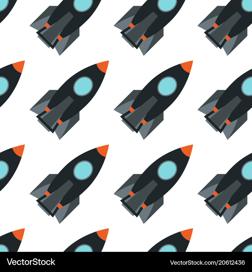 Seamless pattern with space rocket Vector Image