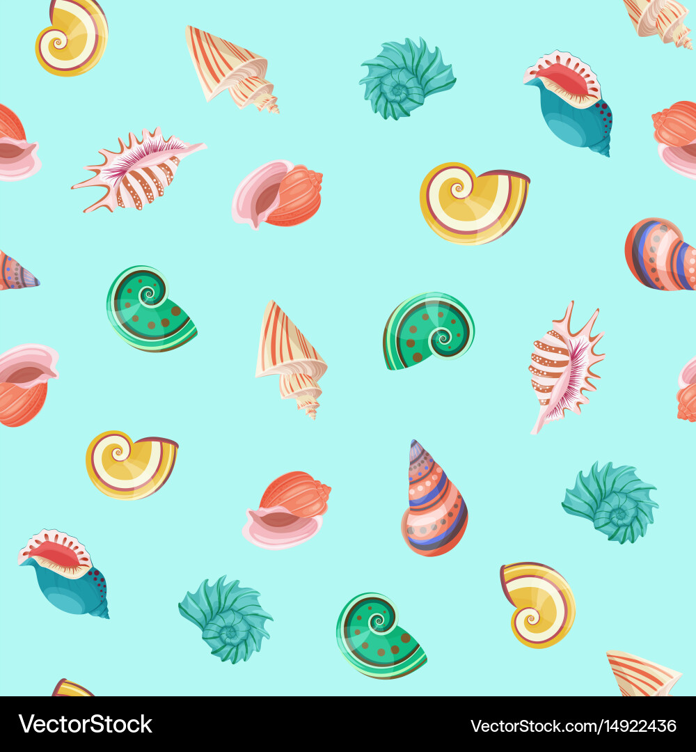 Seashell Seamless Pattern vector image