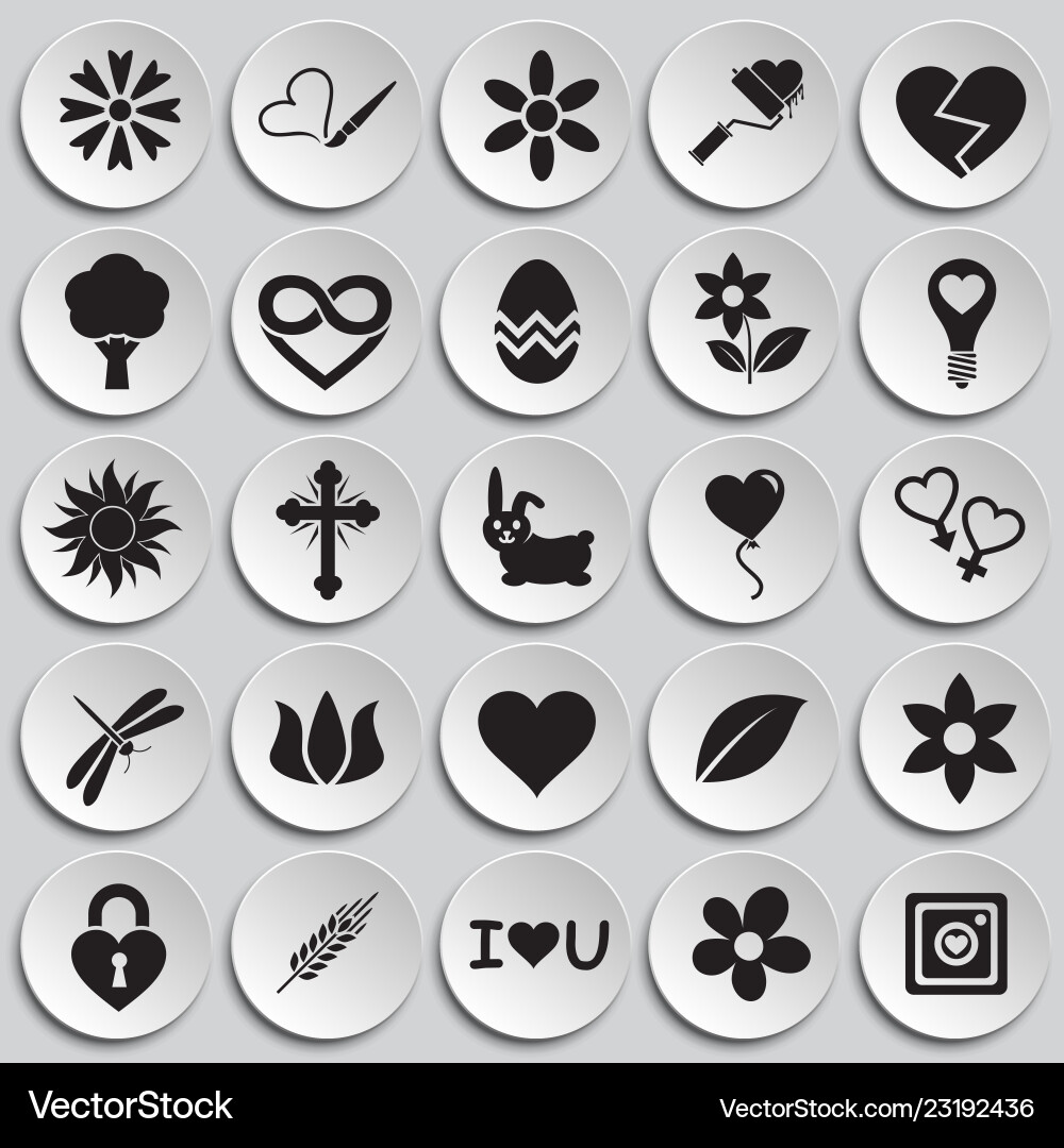 Spring icons set on plates background for graphic Spring icons set on plates background for graphic Vector Image