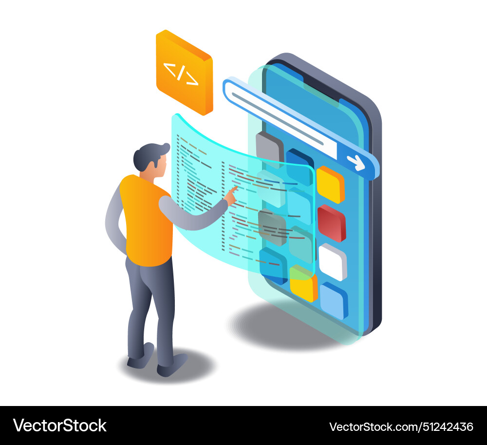 Web developer programmer technology application Web developer programmer technology application vector image