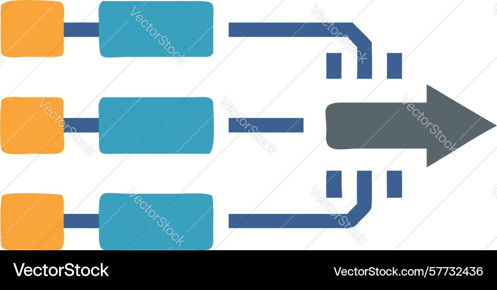 Workflow process flowchart connected blocks vector image